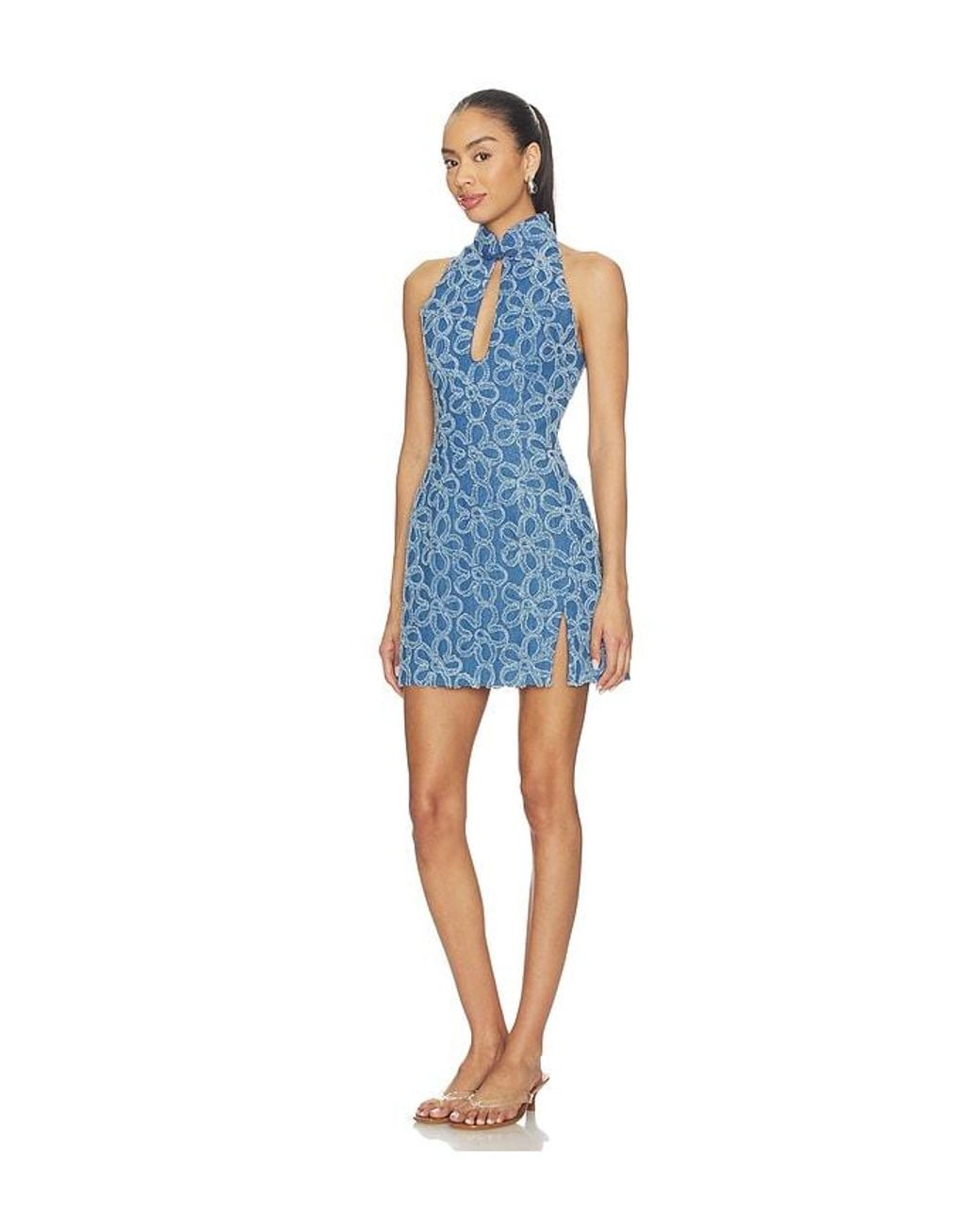 SAU LEE Blue Eva Denim Dress