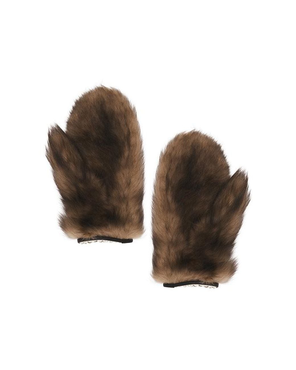 Magda Butrym Brown Fur Gloves
