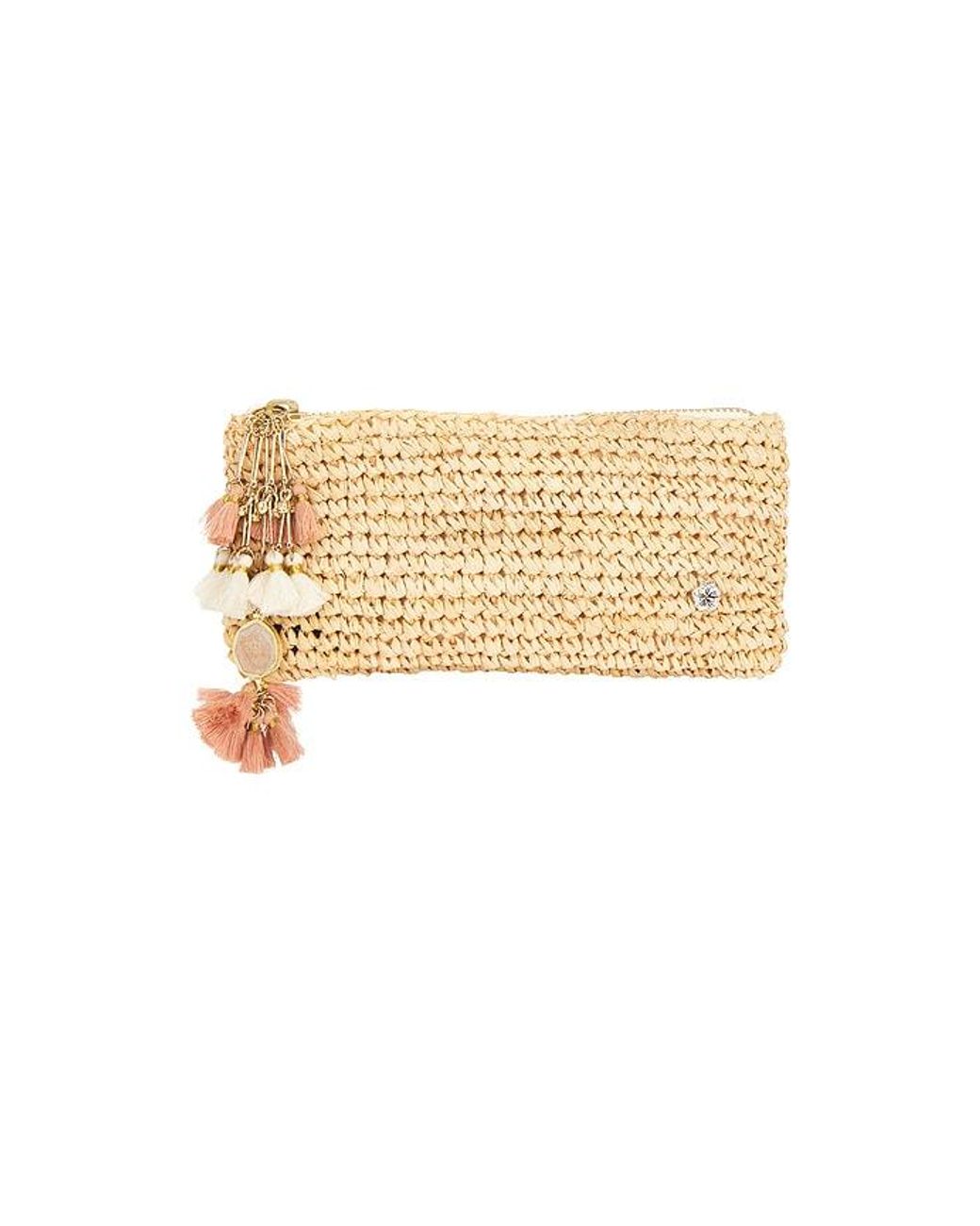 Flora Bella Natural Alegre Crochet Raffia Clutch