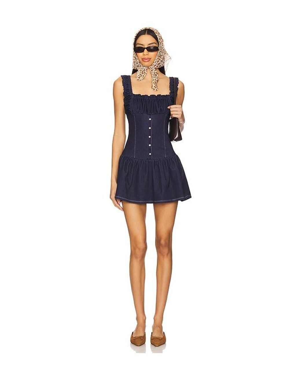 Frankie's Bikinis Blue Christa Denim Dress