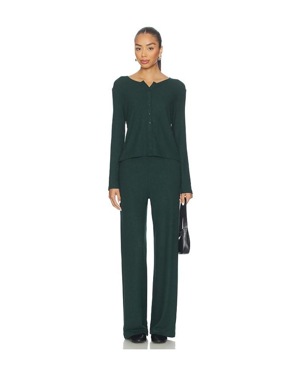 Leset Green Lauren Wide Leg Pant