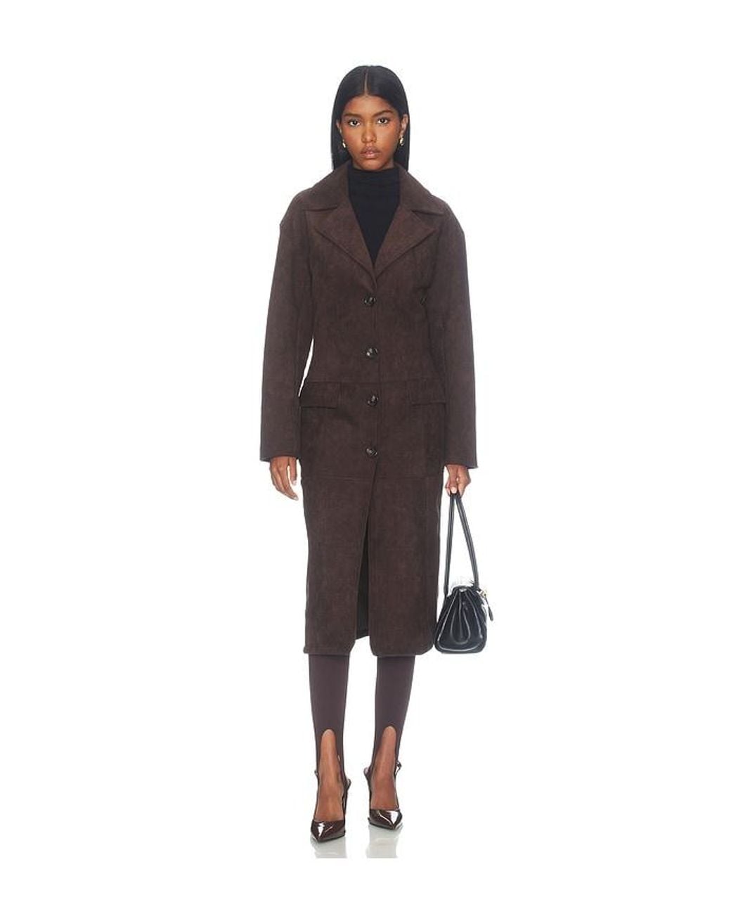 ALL THE WAYS Brown Karissa Faux Suede Coat