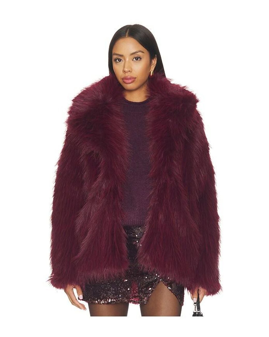 Show Me Your Mumu Purple Salt Lake Faux Fur Coat