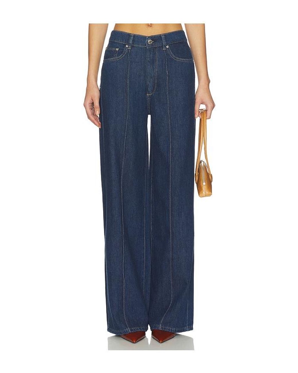 DL1961 Blue Hepburn Aura High Rise Wide Leg Jeans