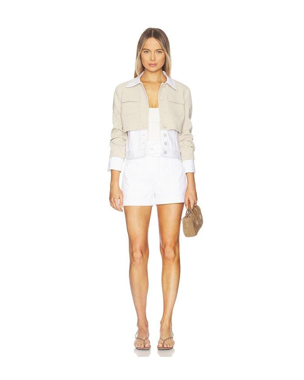Cinq À Sept White Denim Aldi Short