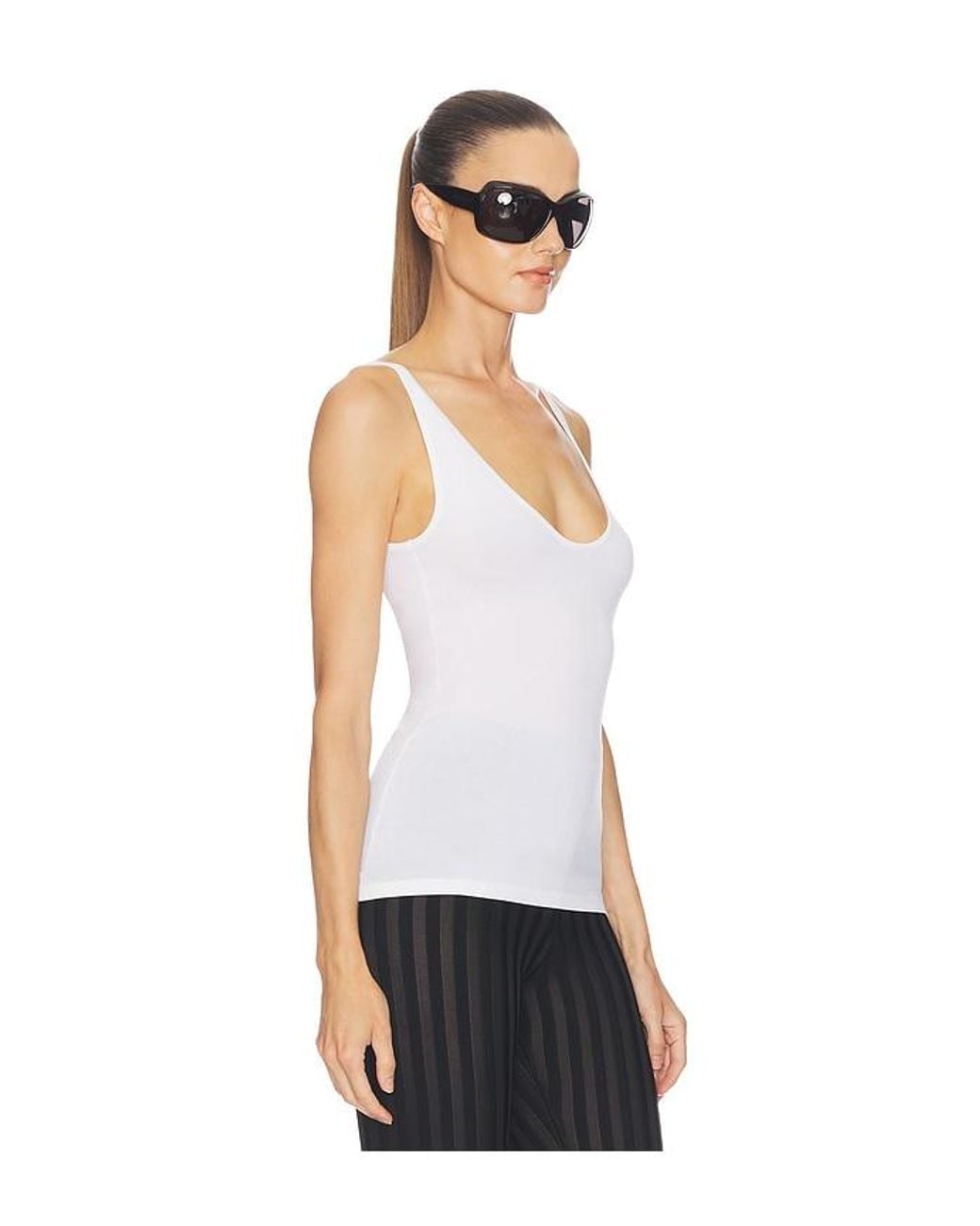 Helsa White Cheraden Knit Core Tank