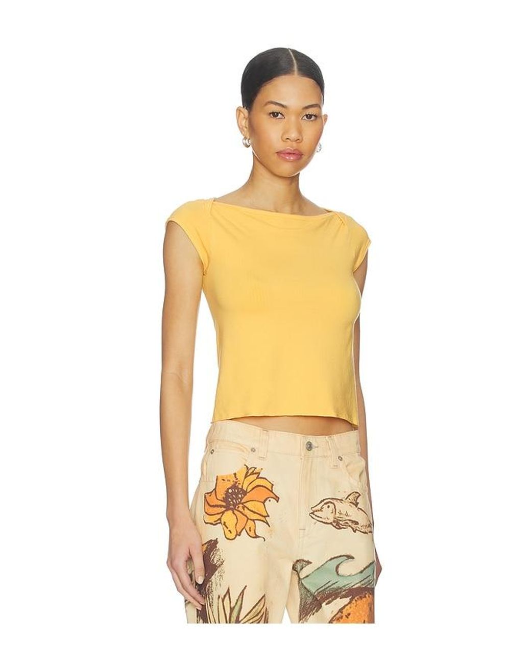 Free People Orange So Soft Seamless Modal Tee