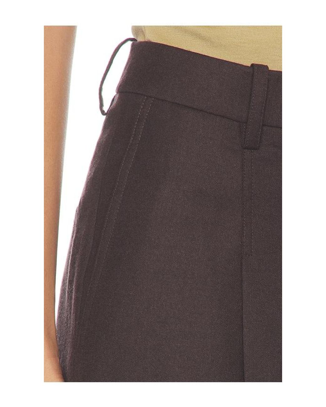 Theory Brown Wide Pleated Trouser