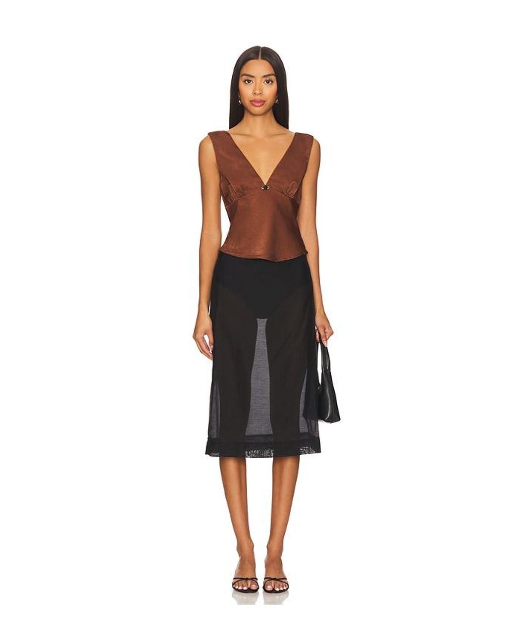 Nia Black Lace Trim Satin Camisole