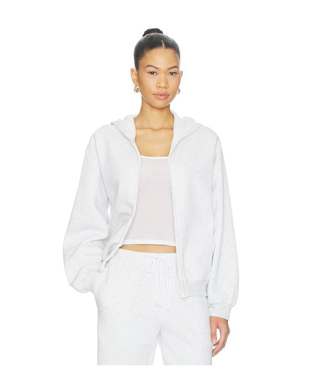 superdown White Minya Zip Up Hoodie
