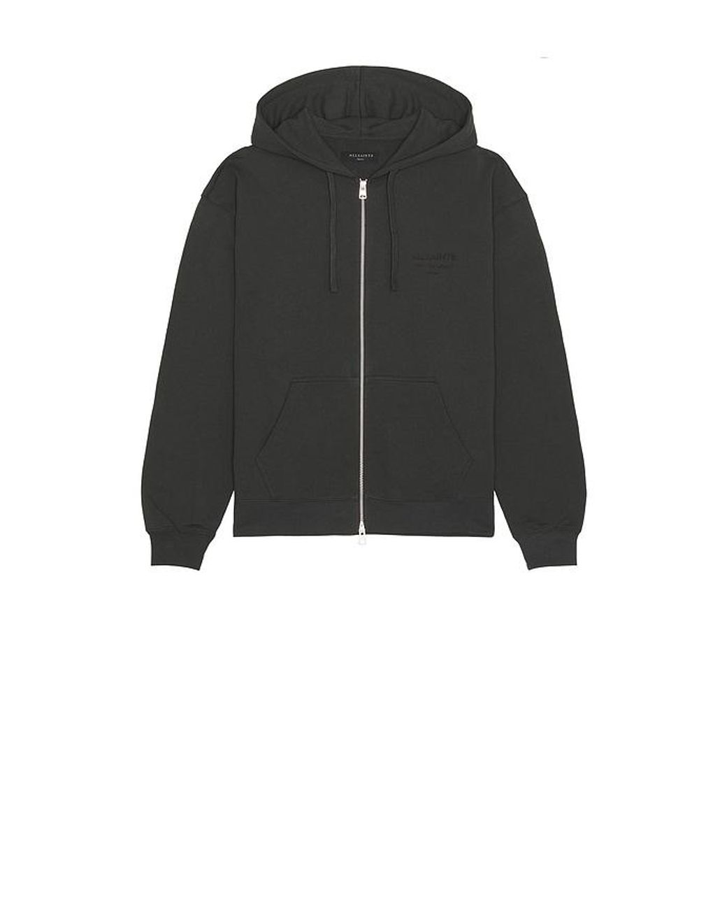 AllSaints Black Xander Zip Through Hoodie for men