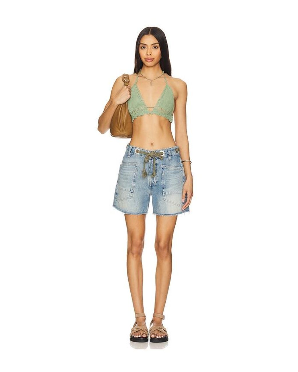 Free People Blue X We The Free Moxie Shorts