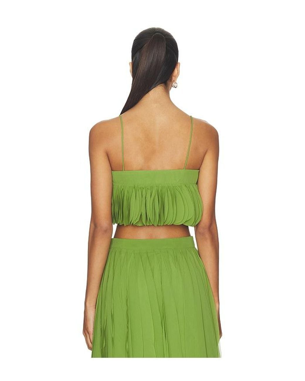 AMUR Green Sonia Ruffle Top