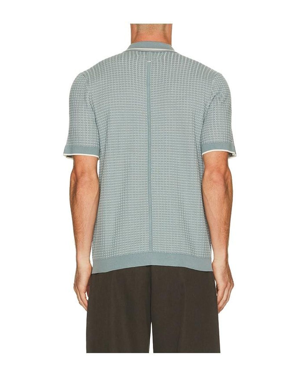 Rag & Bone Blue Harvey Rib Polo for men