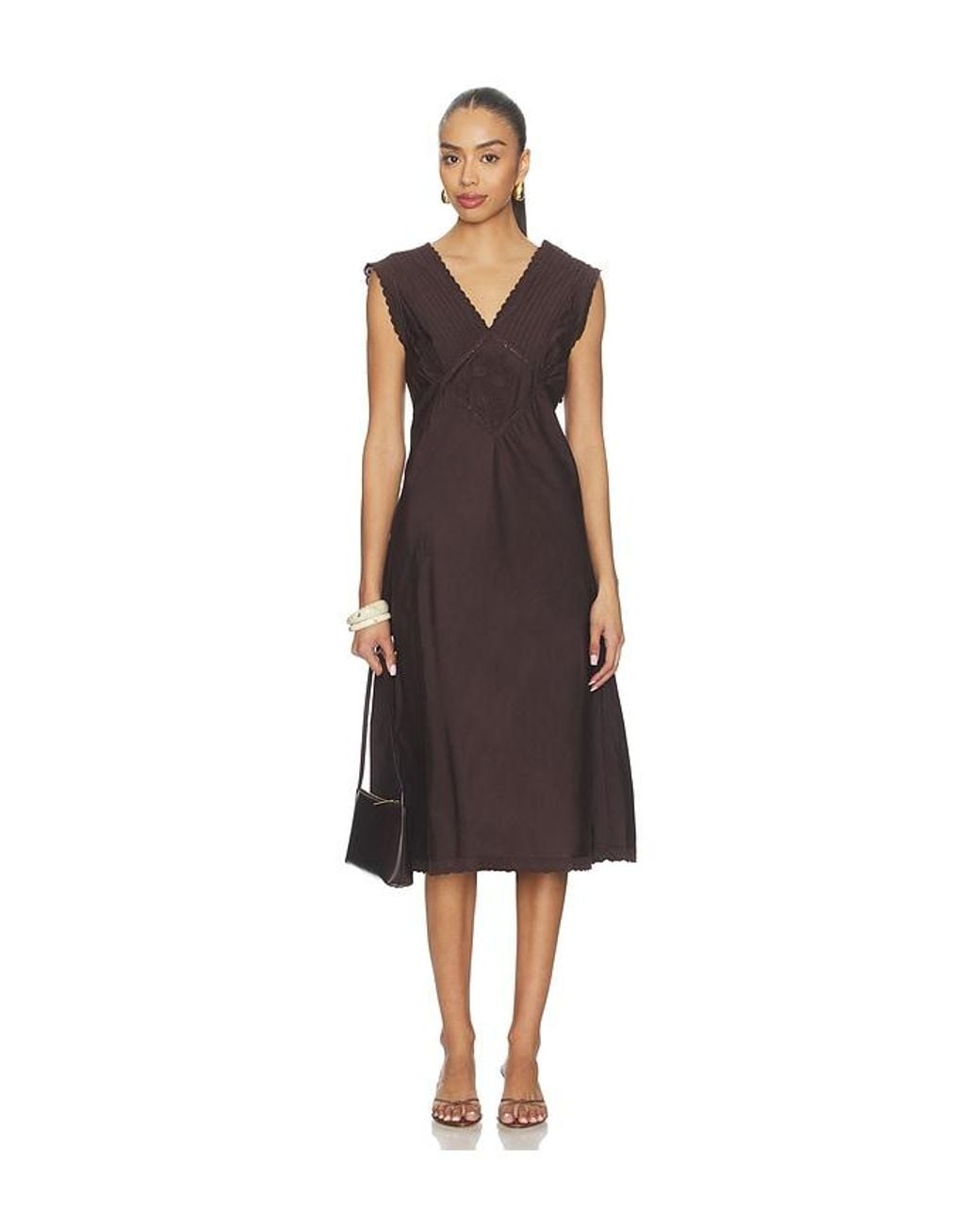 Free People Brown X Revolve Me + You Midi Slip Dress