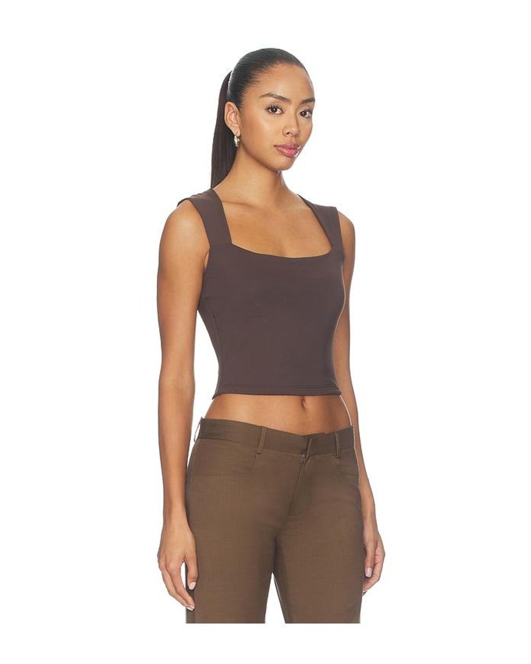Susana Monaco Brown Open Front Tank
