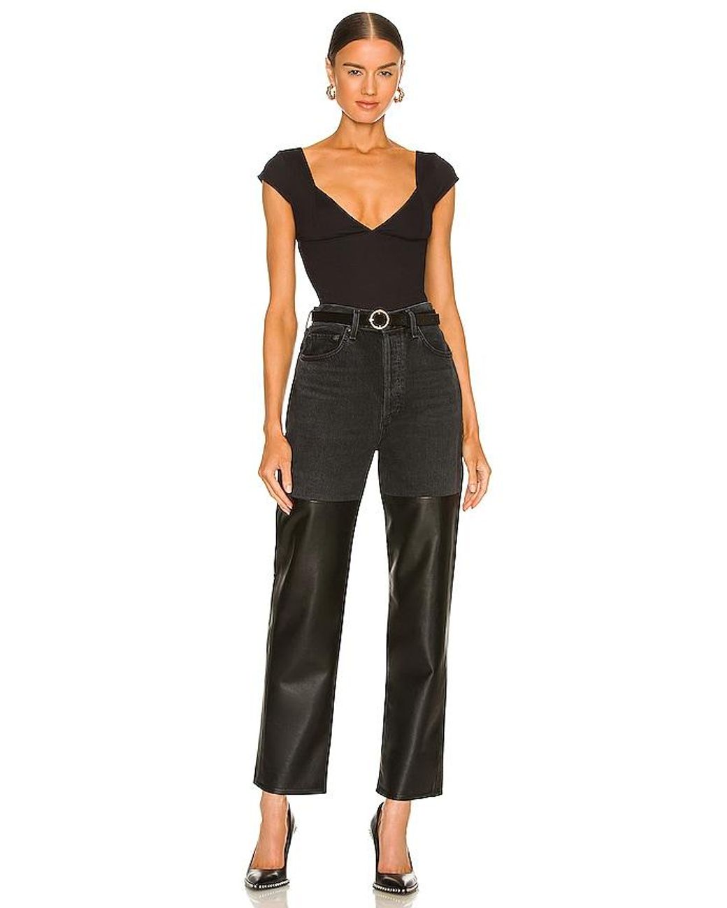 Free People Black Duo Corset Cami