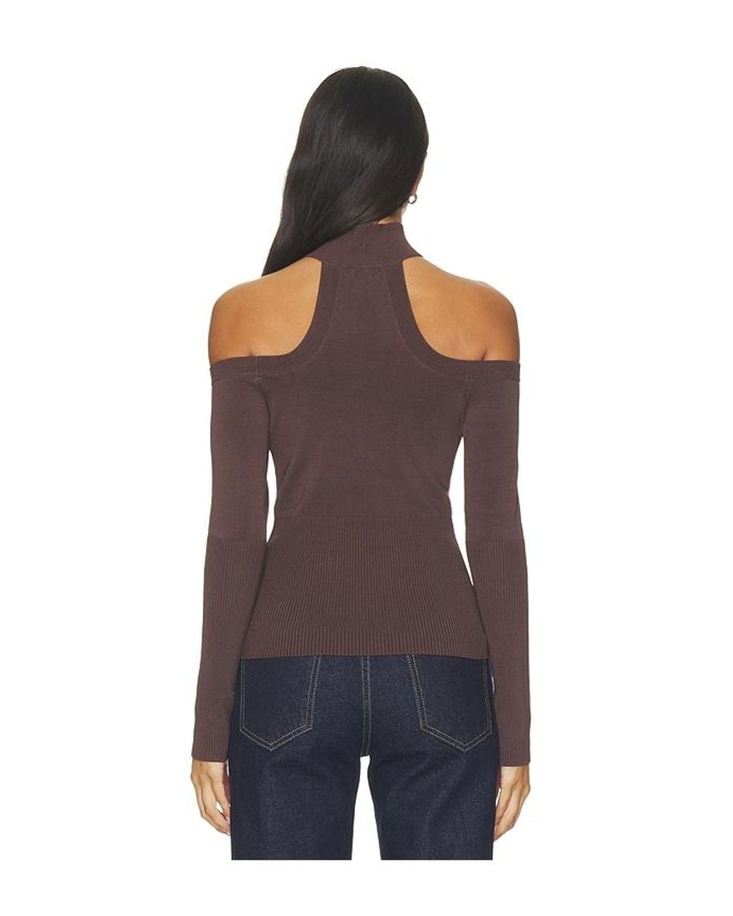 Jonathan Simkhai Purple Lila Cold Shoulder Top
