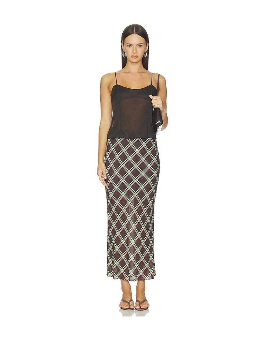 ALIGNE Multicolor Yvonne Check Maxi Skirt