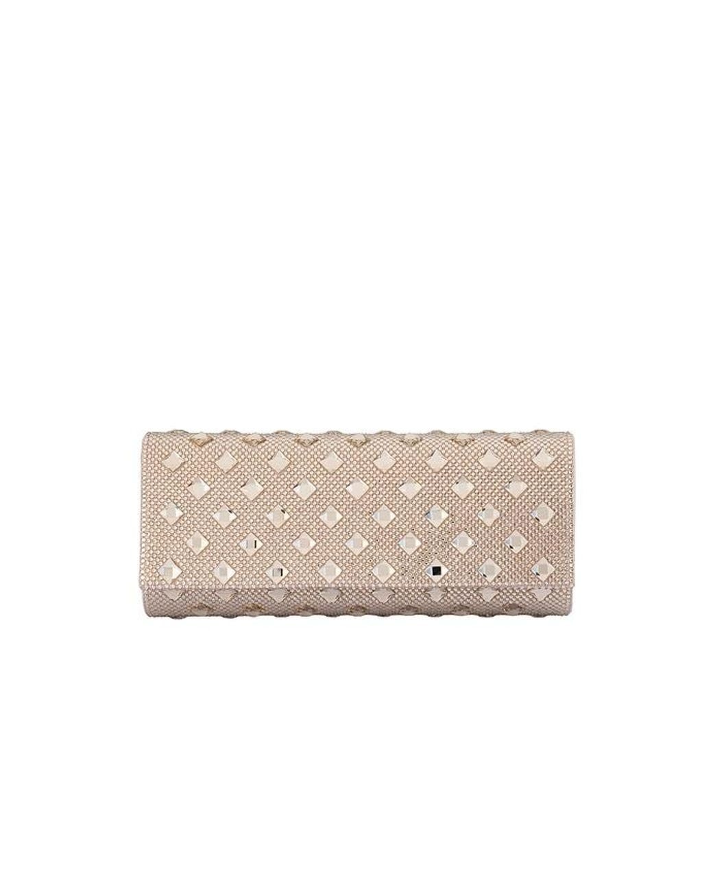 Olga Berg White Bridgette Crystal Clutch
