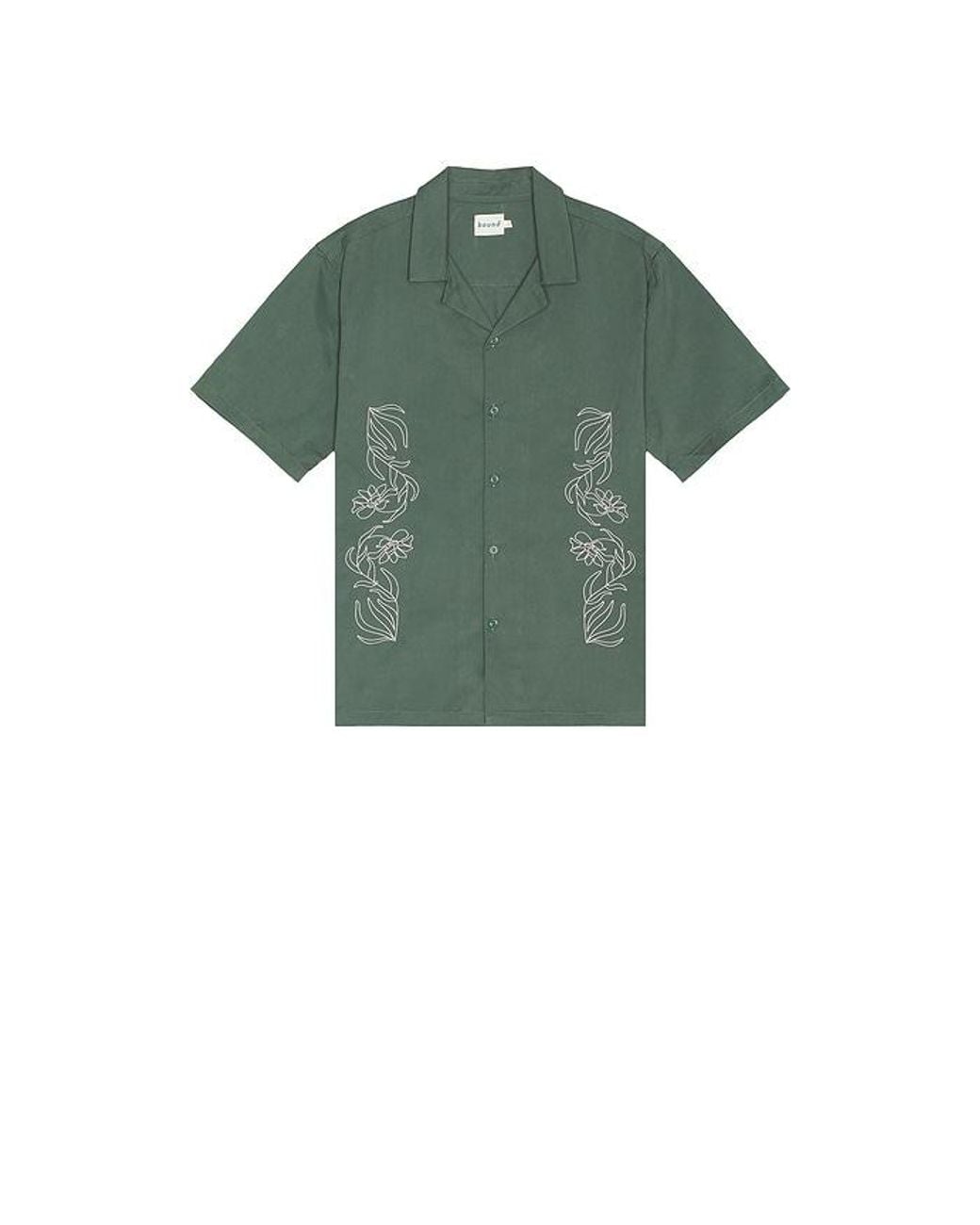 BOUND Green Floral Embroidery Shirt for men