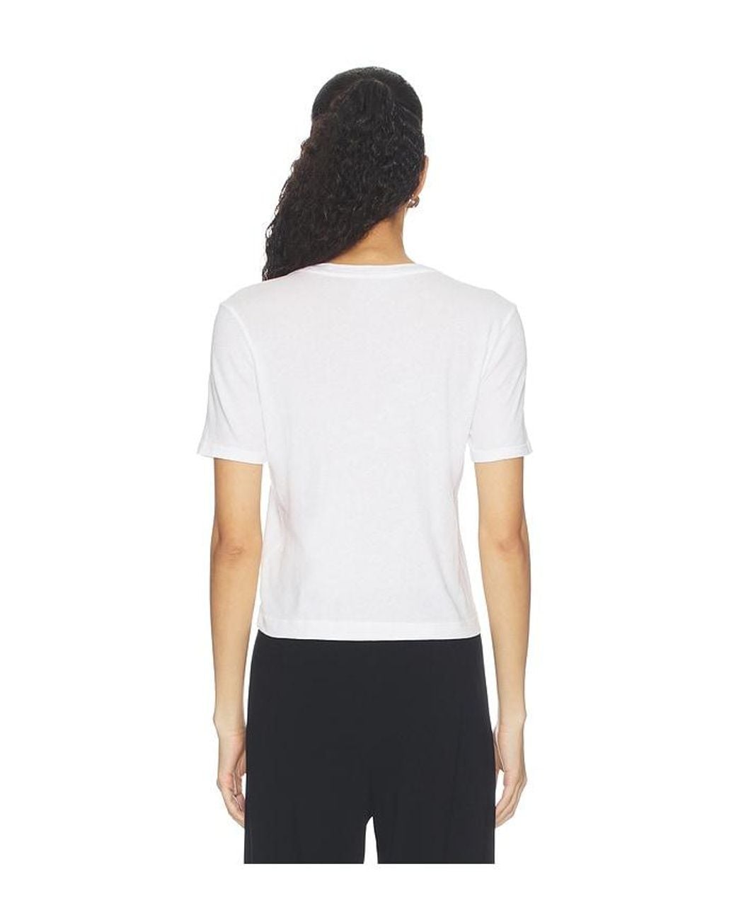 L'Agence White 'Agence Stormy Short Sleeve Crop Crew Neck Tee