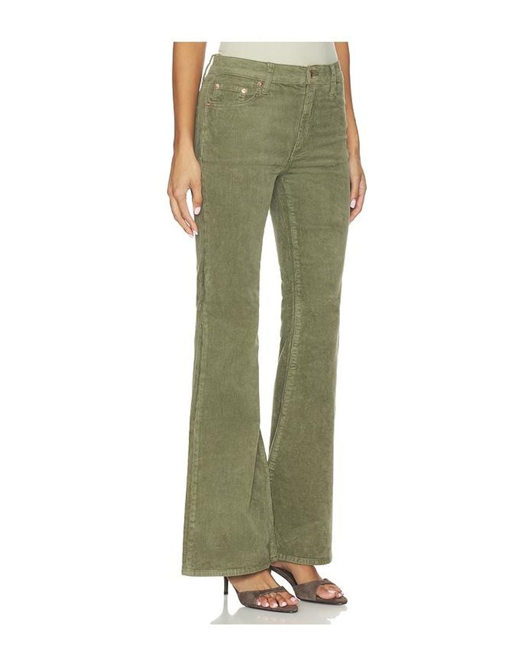 Pistola Green Kinsley Mid Rise Ultra Flare Jeans