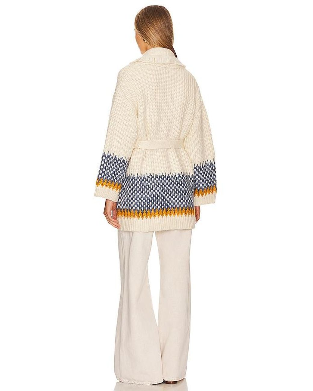 Tularosa White Malena Chunky Fairisle Cardigan