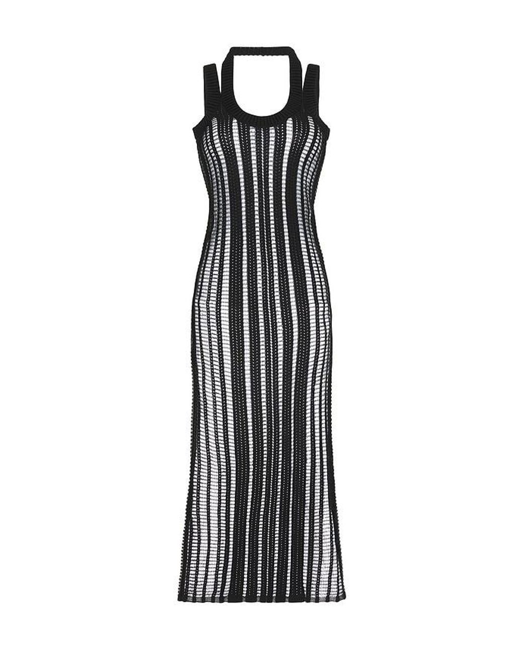 HAELO Black Veiled Midi Dress