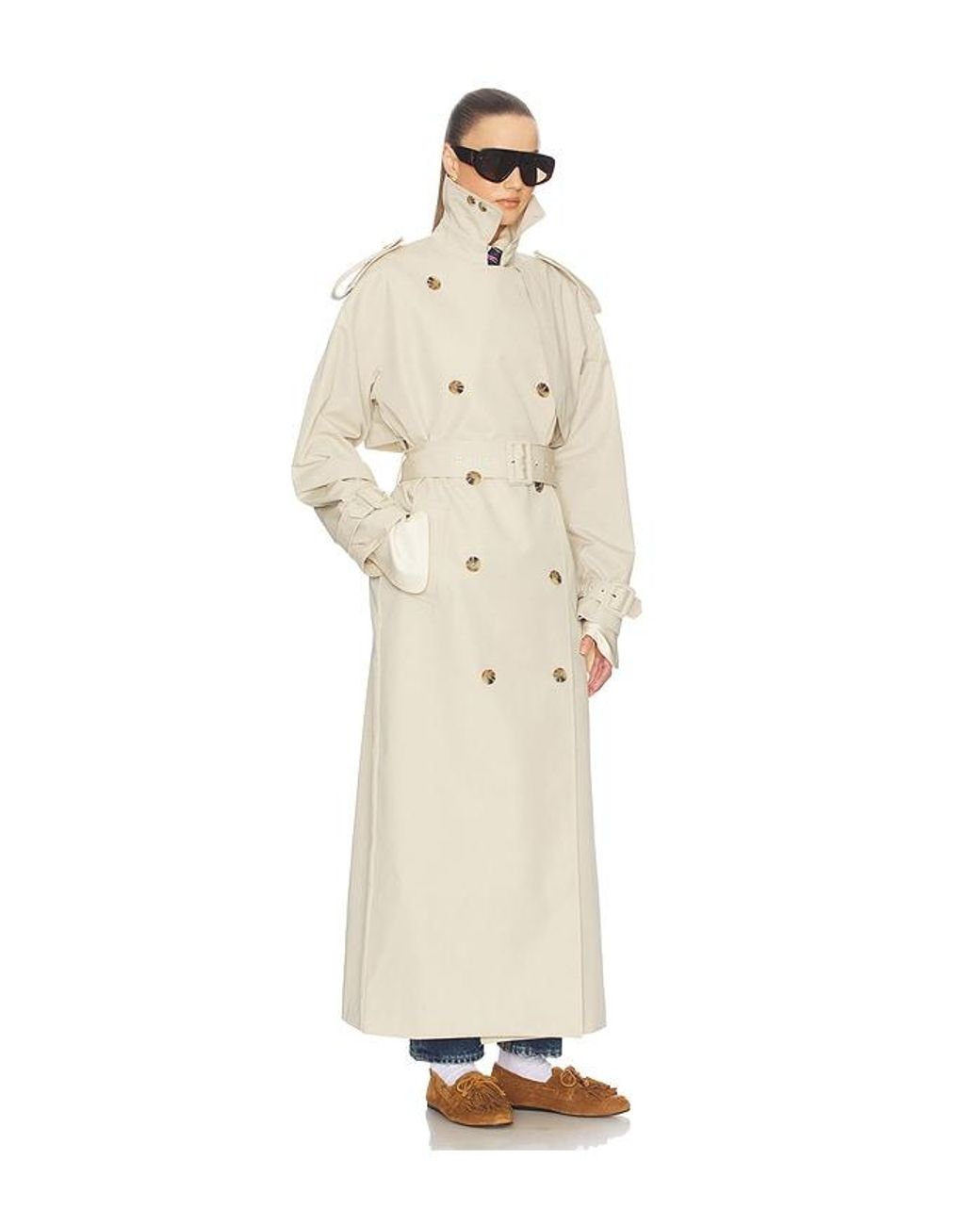 Helsa White Classic Oversized Trench