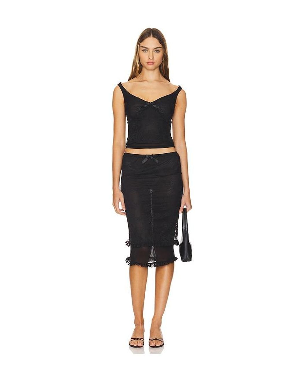 MAJORELLE Black Phoebe Top