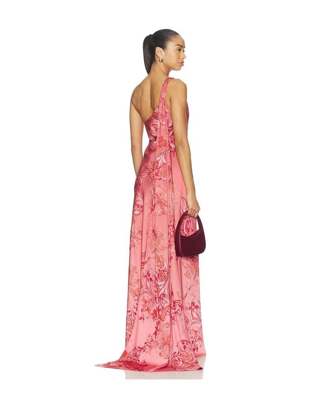 Hemant & Nandita Red One Shoulder Sash Dress