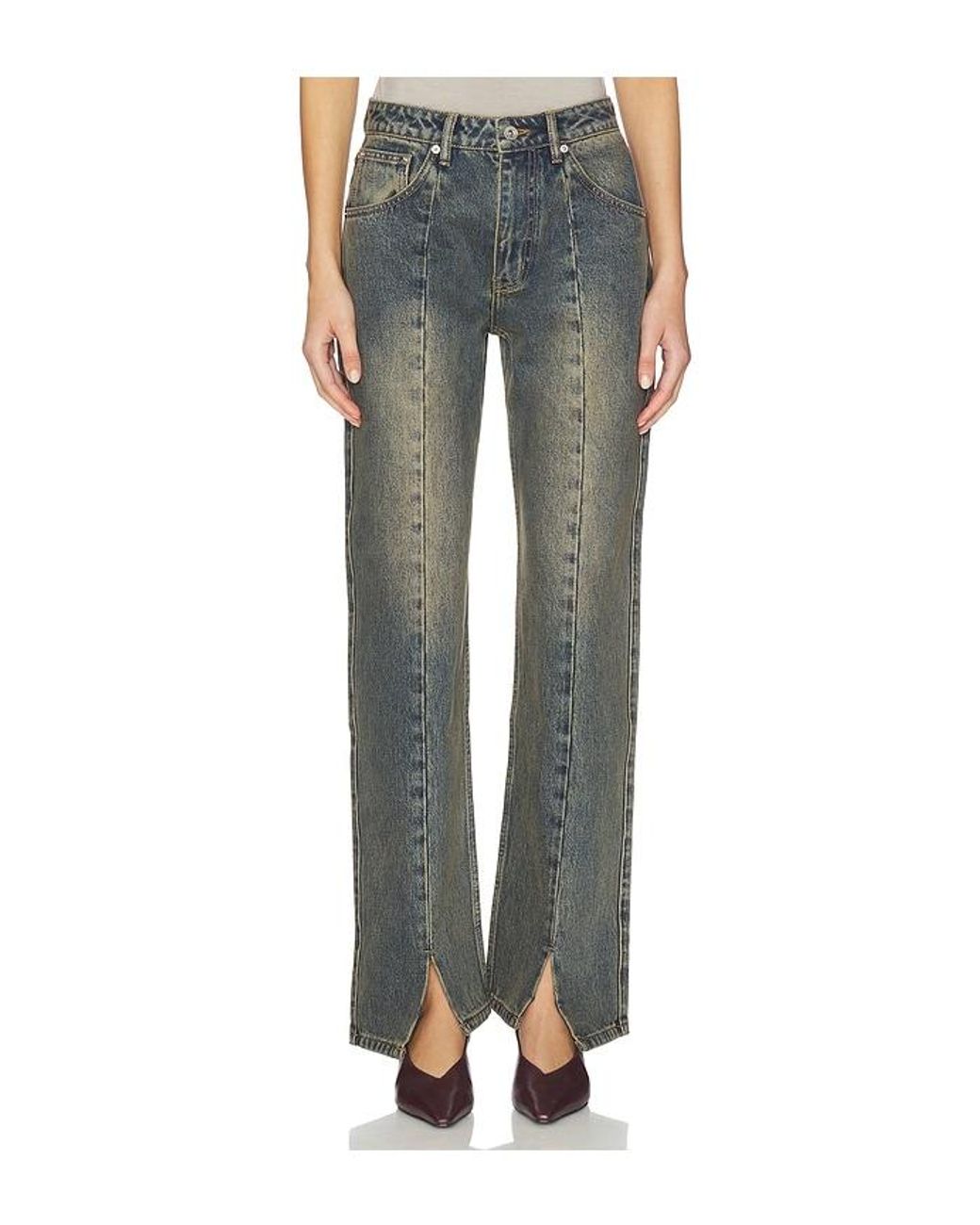 Michick Mimchik Split Hem Jean in Blue | Lyst