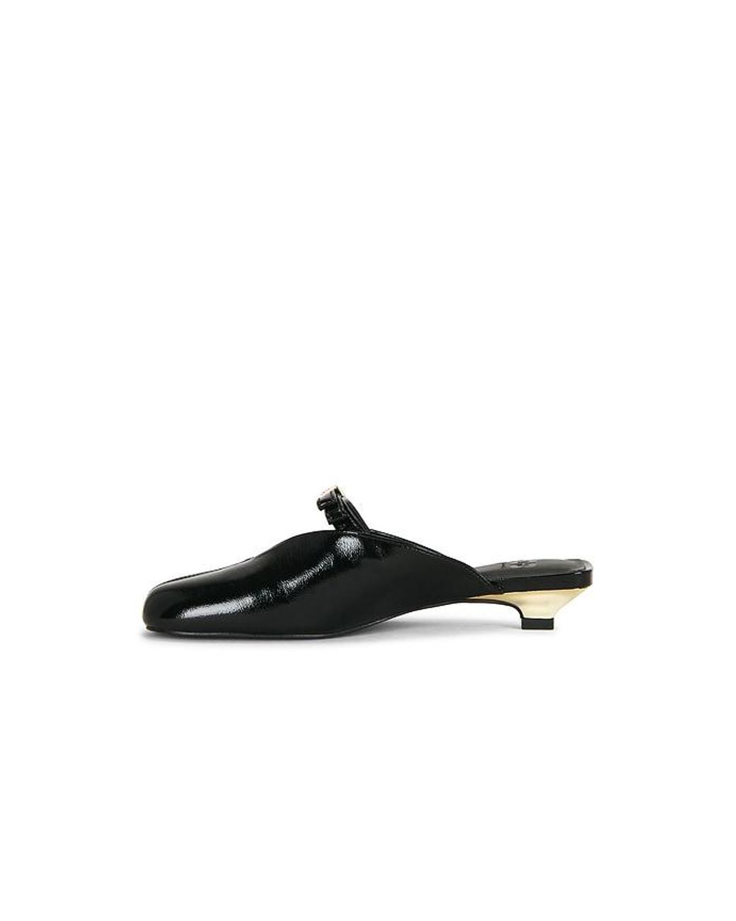 Ganni Black Sue Bow Kitten Heel Deep Shine