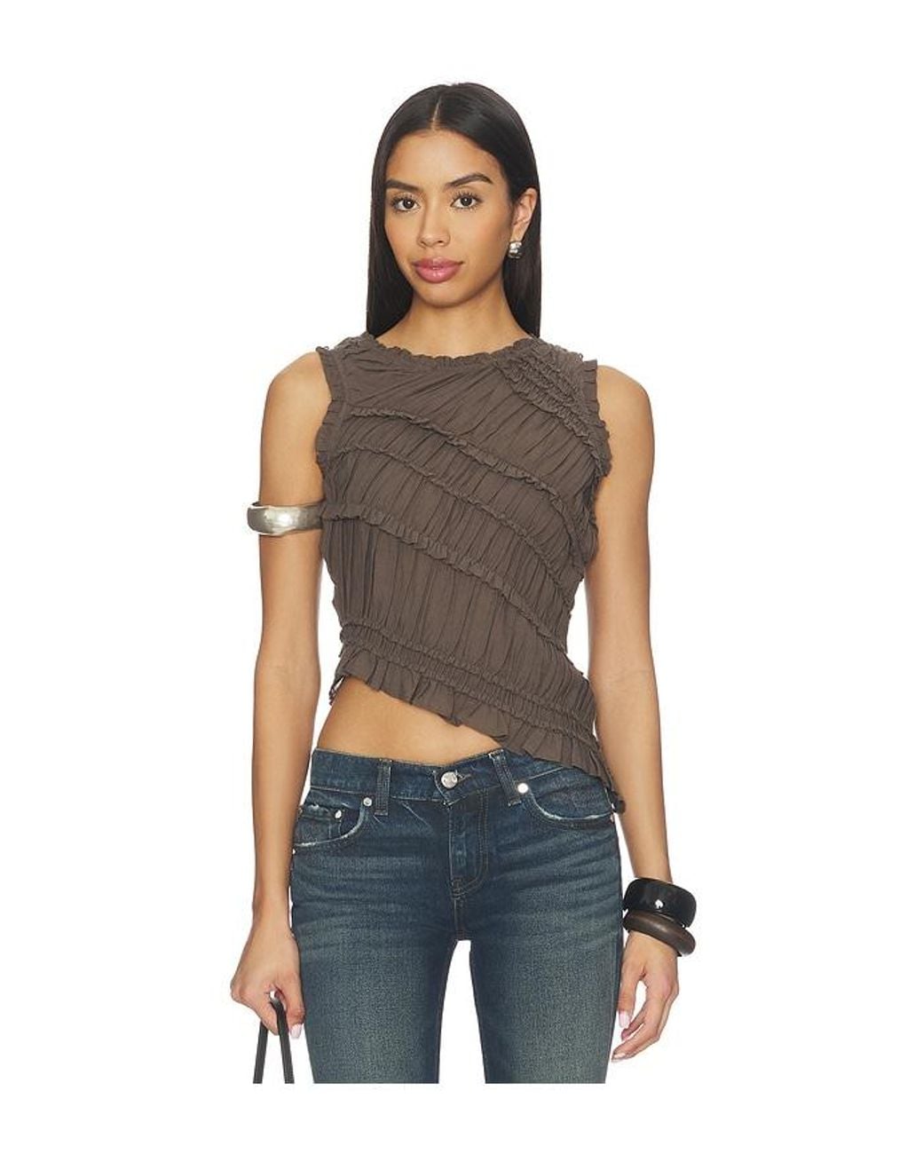 Free People Blue Sands Smocked Top