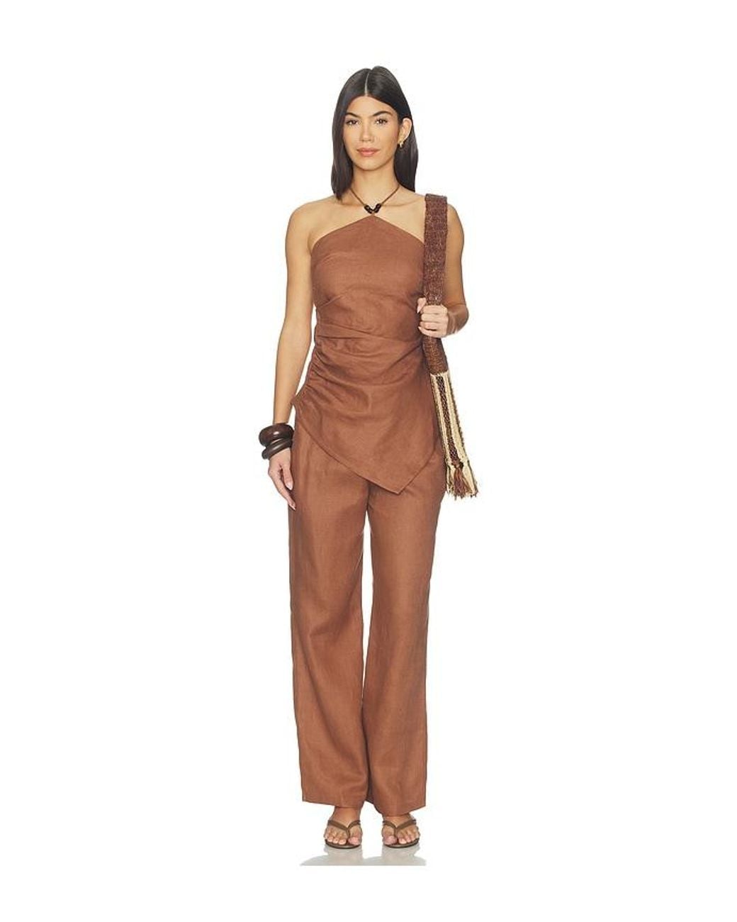 Faithfull The Brand Brown Amaia Top