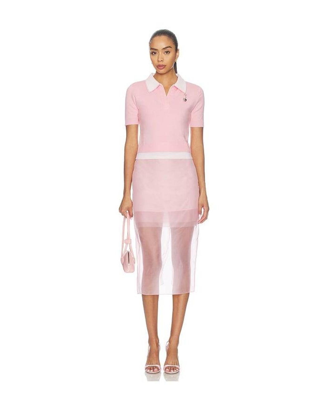 Monse Pink Organza Pencil Skirt