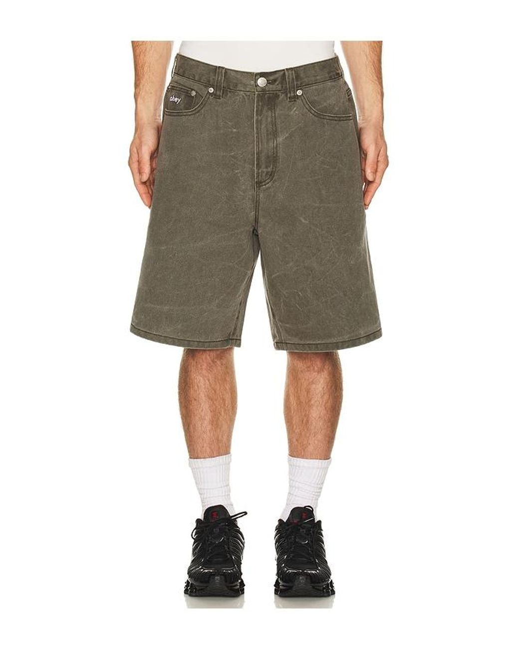 Obey Green Bigwig Baggy Denim Short for men