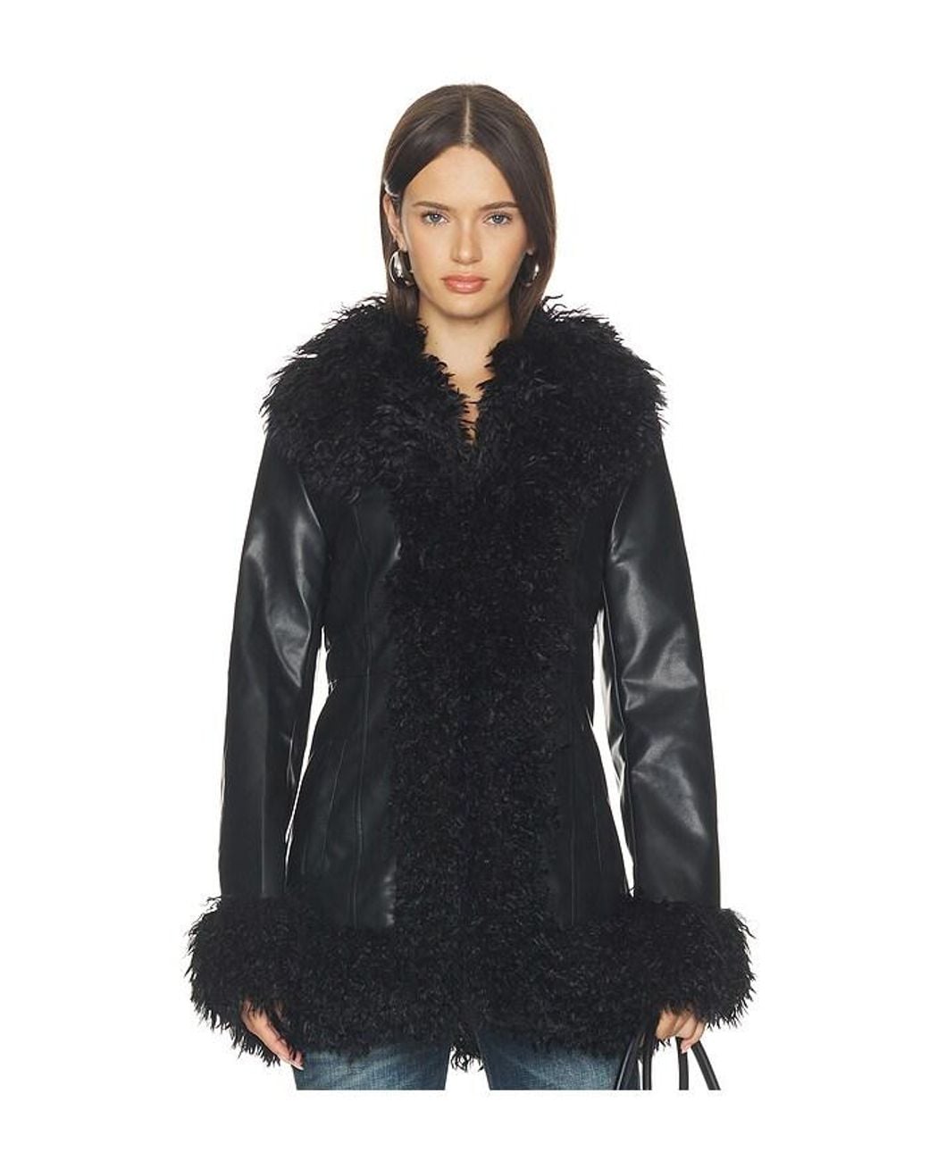 MORE TO COME Black Athena Shaggy Jacket
