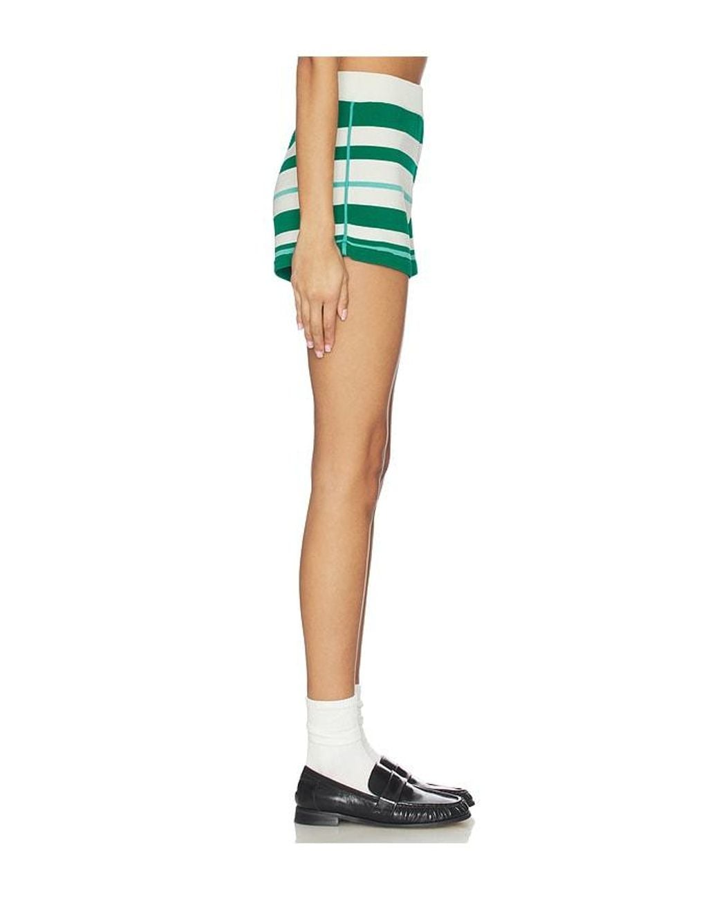 P.E Nation Green Retreat Stripe Knit Short