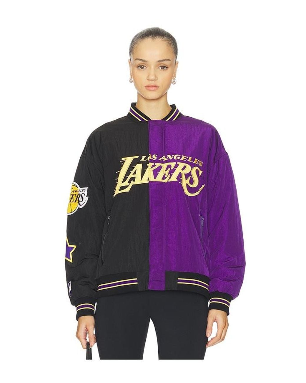 Terez Purple X Revolve Lakers Multi Logo Bomber