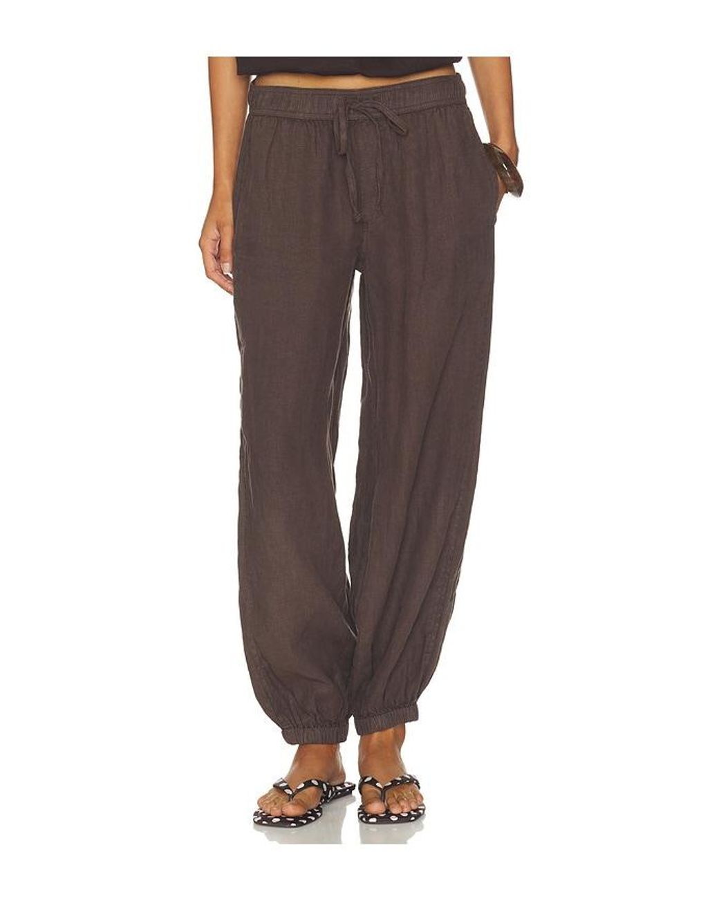 Sanctuary Brown Melody Micro Linen Balloon Pant