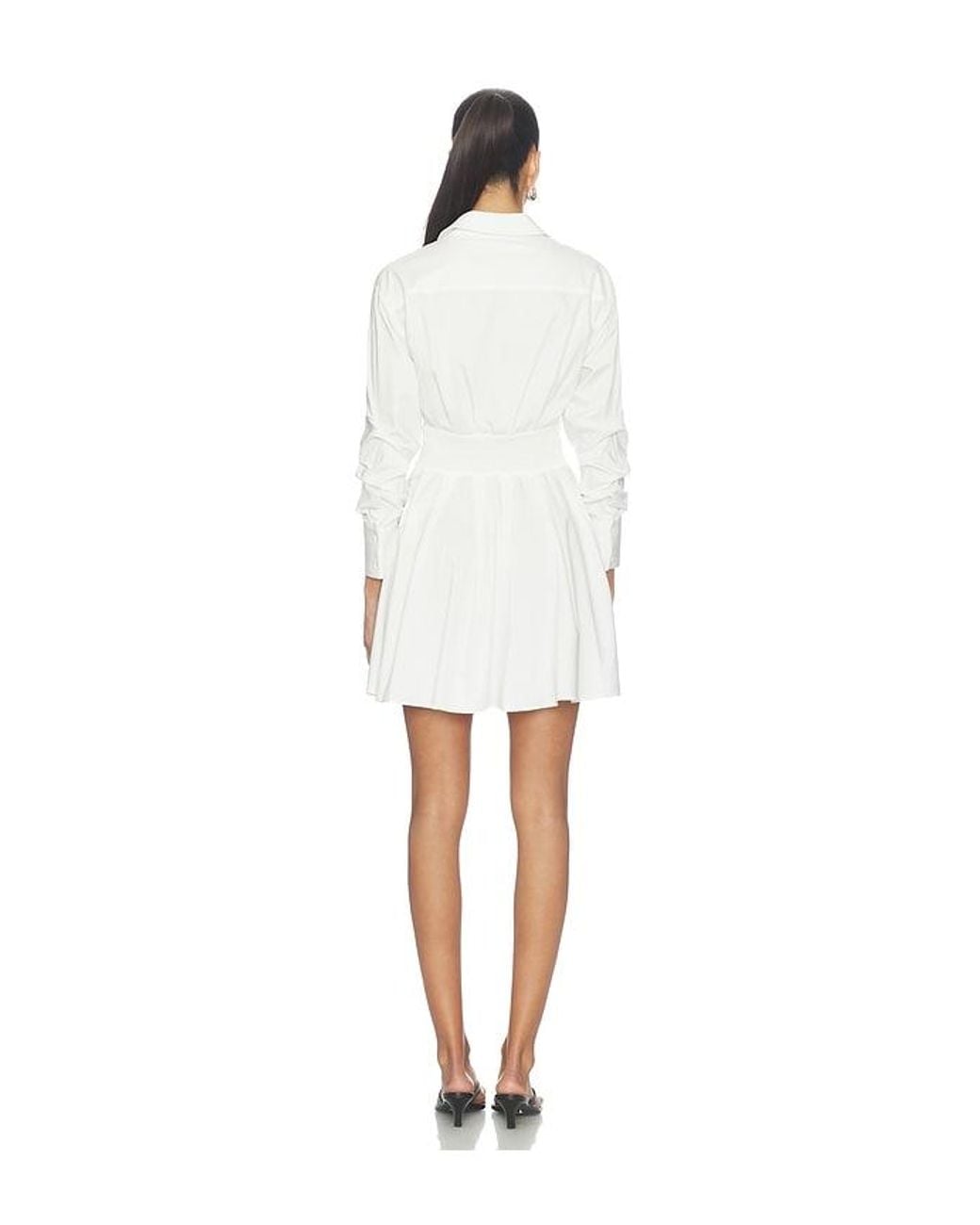 Alice + Olivia White Edie Corset Button Down Mini Dress