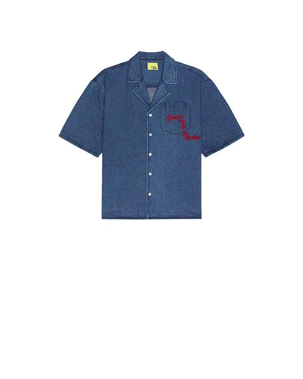 DIET STARTS MONDAY Blue Dropoff Button Up Shirt for men