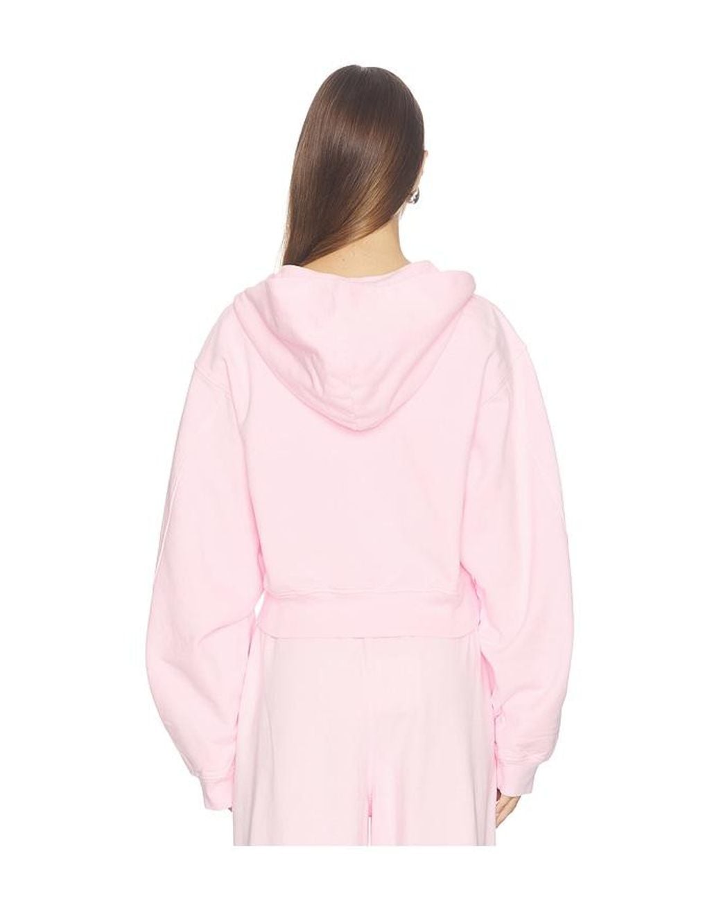 Alexander Wang Pink Zip-Up Hoodie With Logo Print
