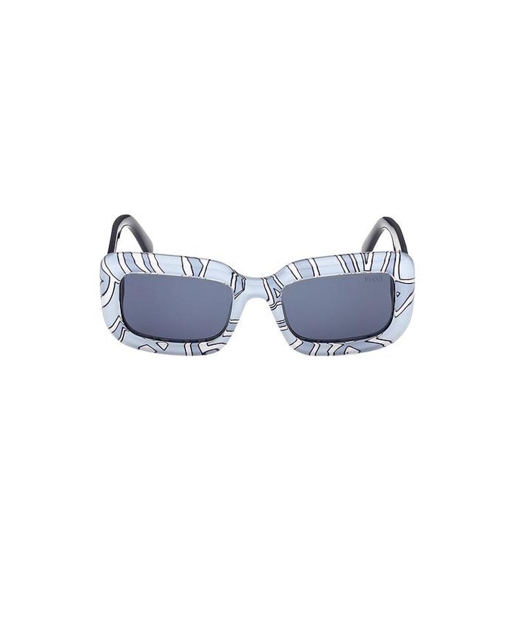 Emilio Pucci Blue Rectangular Sunglasses