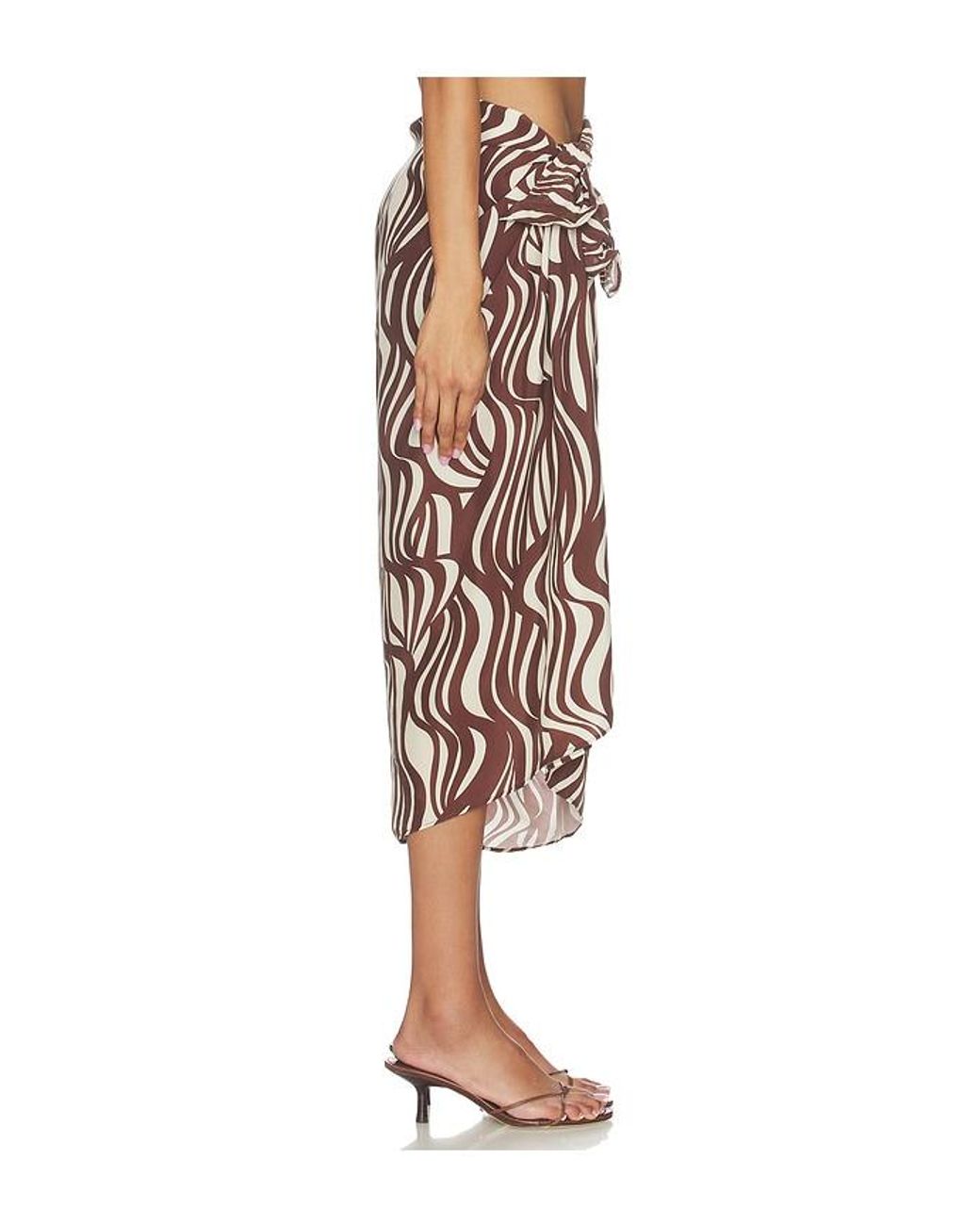 Enza Costa Brown Wave Print Sarong