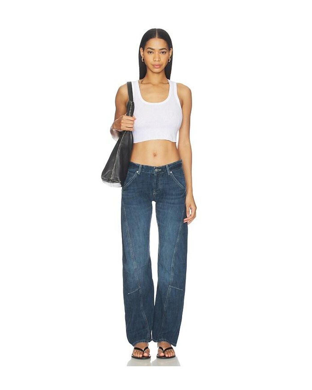 Free People Blue X We The Free X Revolve Highland Bowed Jean