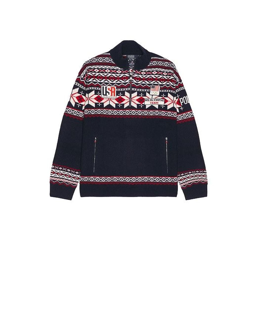 Polo Ralph Lauren Blue Winter Olympics Pullover Sweater for men