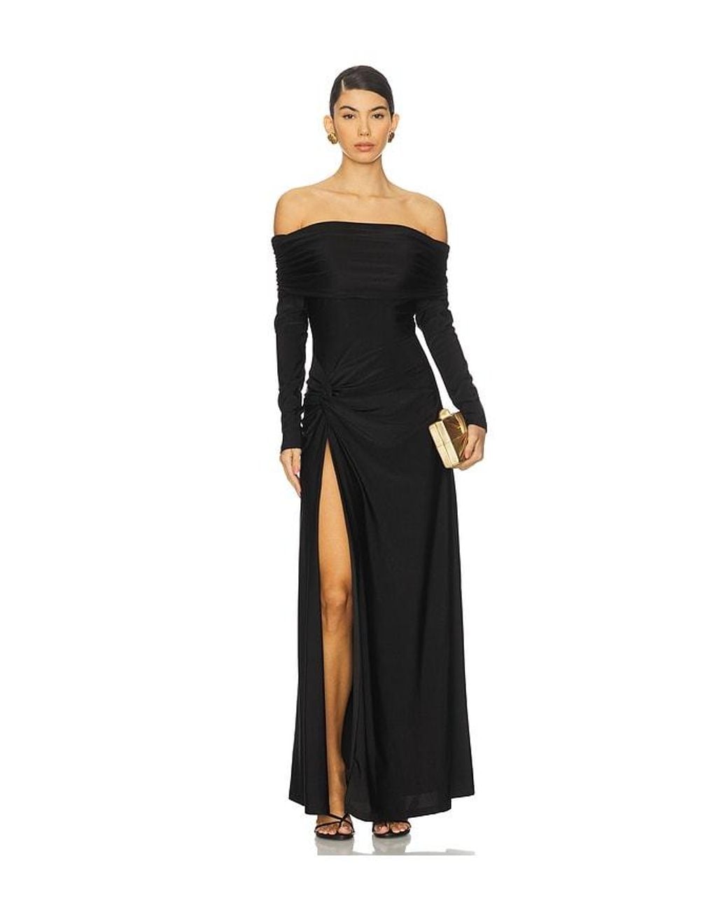 Runaway the Label Black Abbie Off Shoulder Maxi Dress